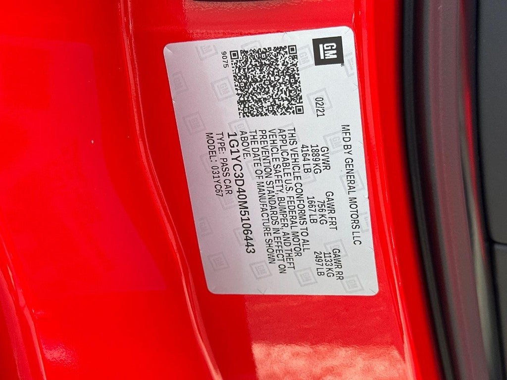 2021 Chevrolet Corvette 2dr Stingray Conv w/3LT