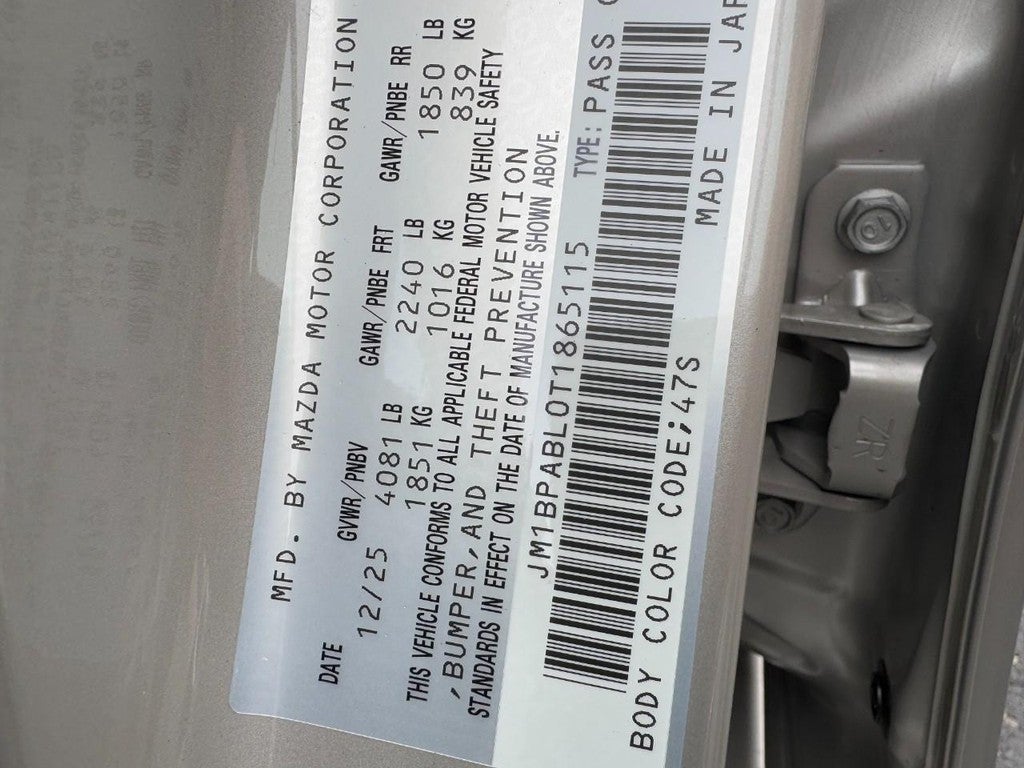 2026 Mazda Mazda3 Sedan 2.5 S Select Sport