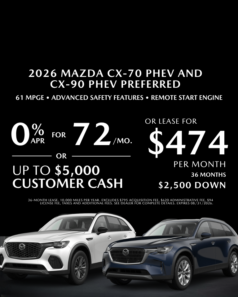 2026 Mazda CX-70 PHEV and CX-70 Preferred 