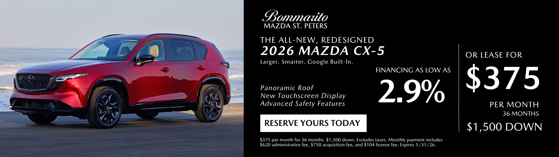 2026 Maxda CX-5 2.9% APR or Lease $375 Per Month