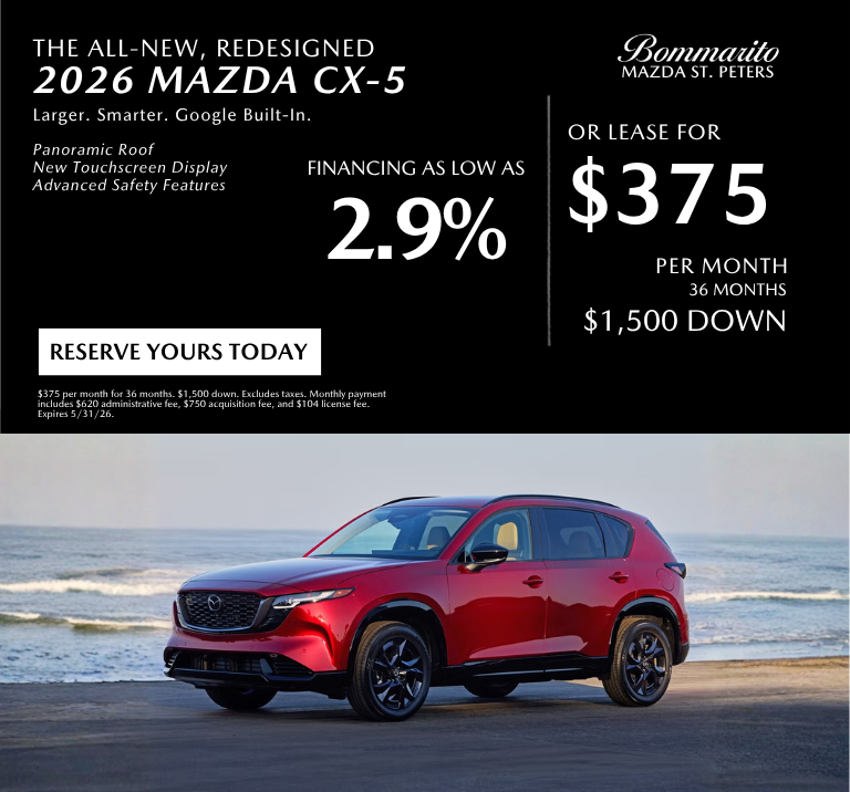 2026 Maxda CX-5 2.9% APR or Lease $375 Per Month