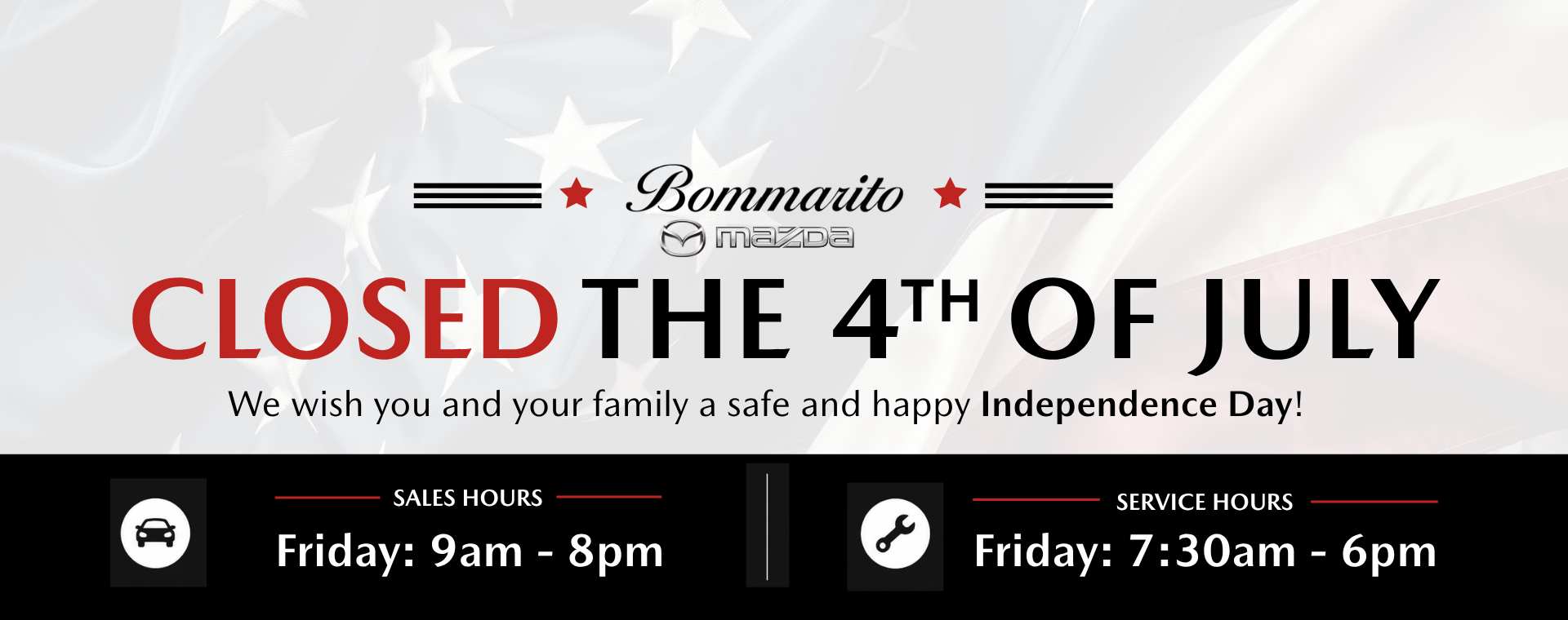 Closed July 4th