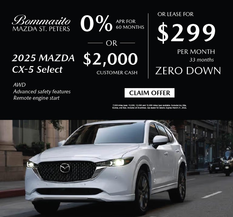 2025 Mazda CX-5 Select Lease $299