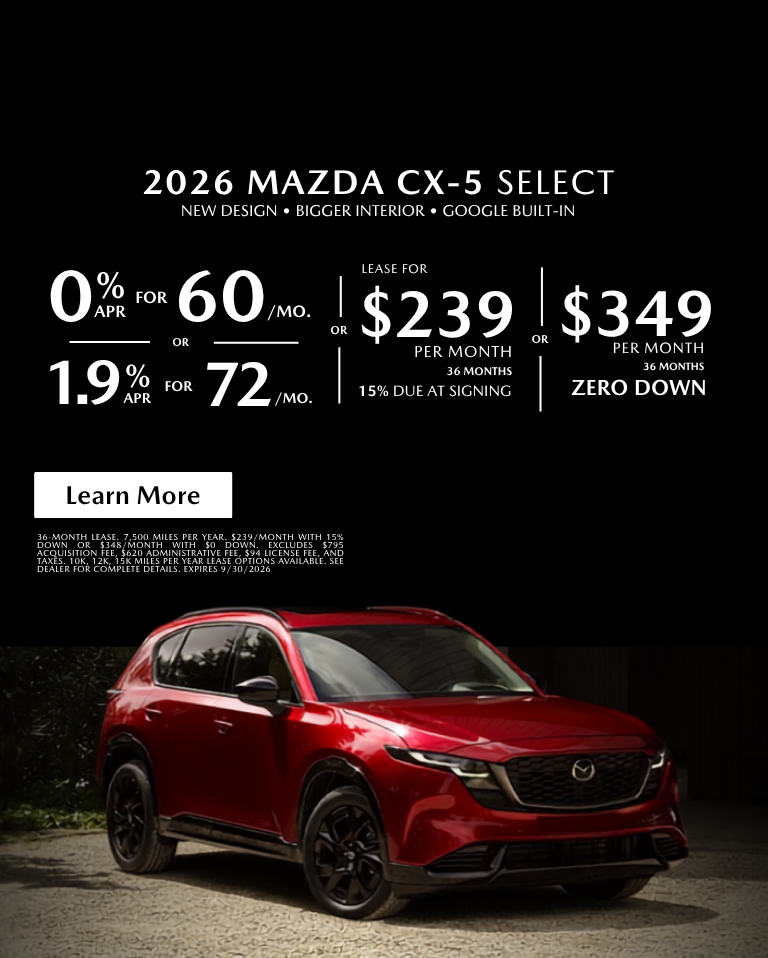 2026 Mazda CX-5 Select APR Offers