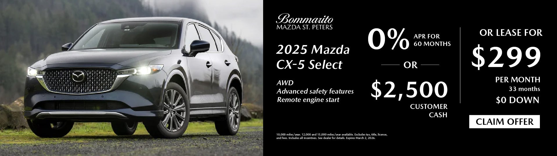 2025 Mazda CX-5 Select 0% APR