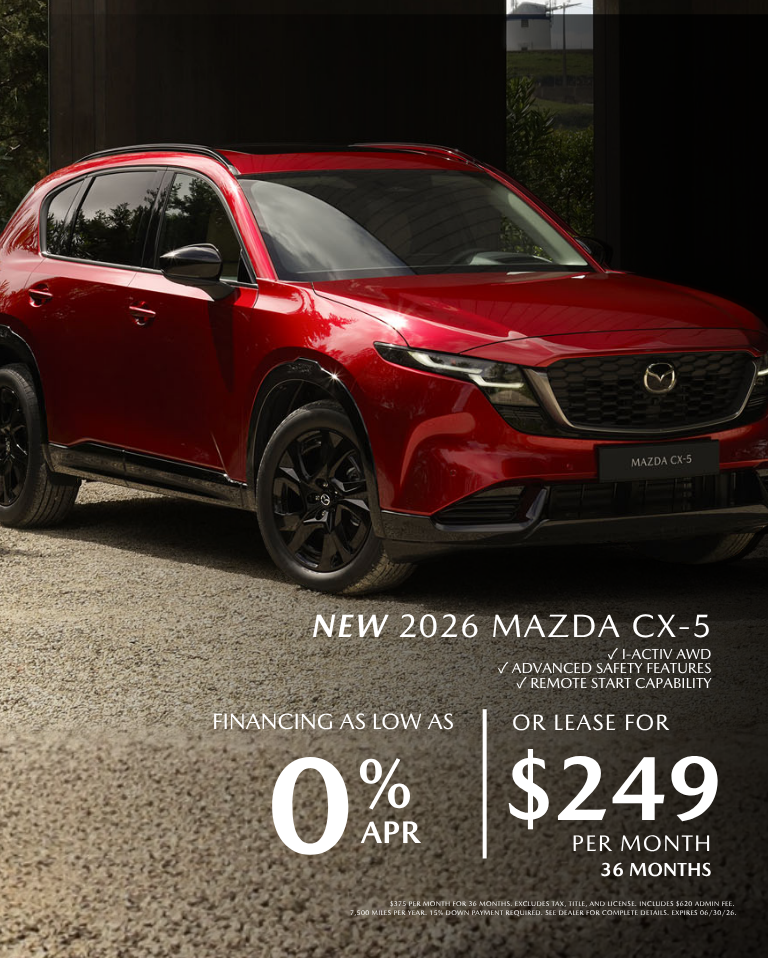 2026 Mazda CX-5 2.9% APR OR Lease $269
