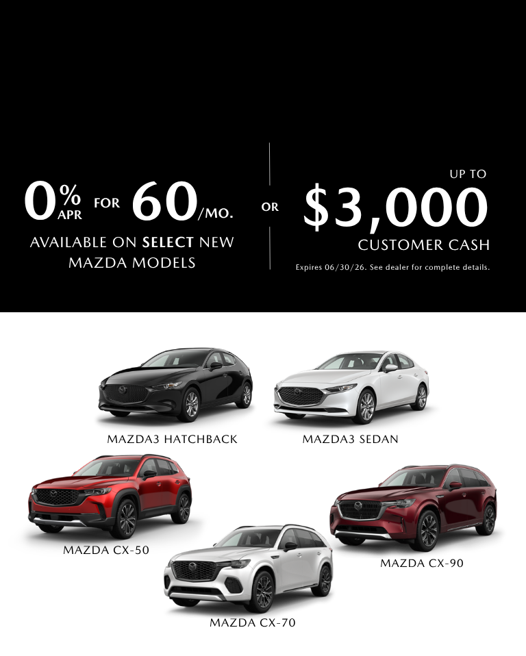 On Select Models 0% APR Or Up To $3,000 Customer Cash