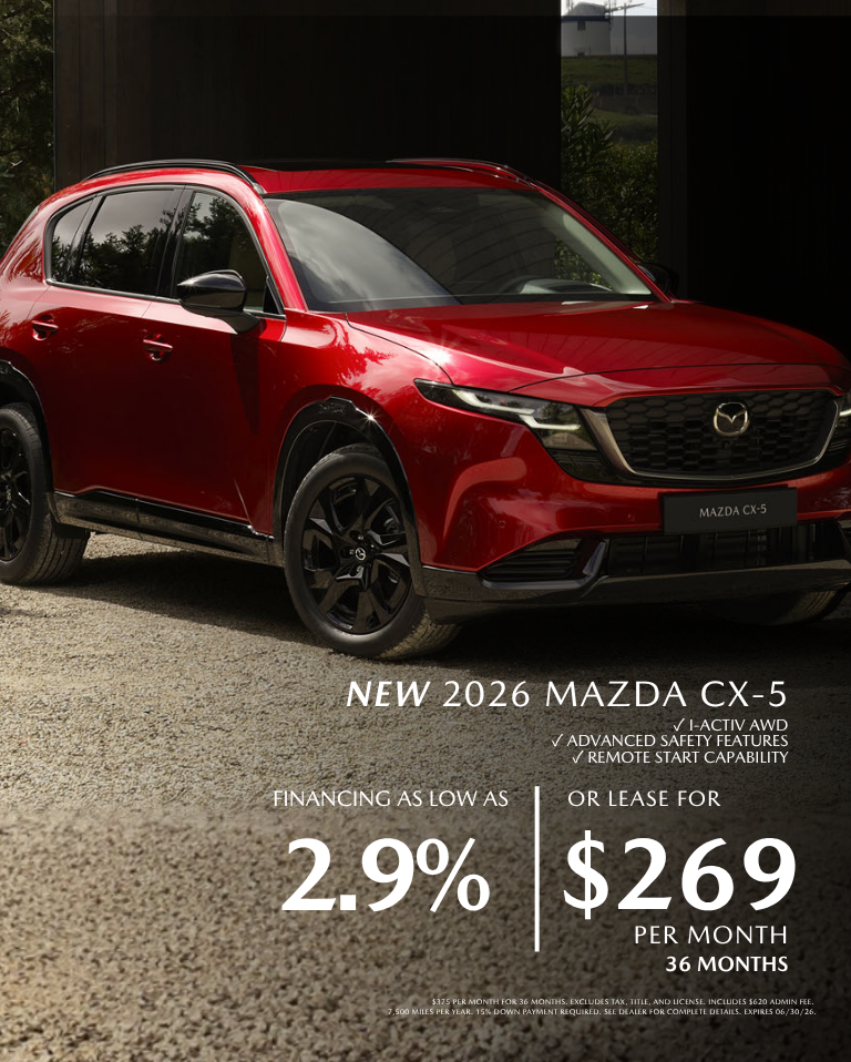 2026 Mazda CX-5 2.9% APR OR Lease $269